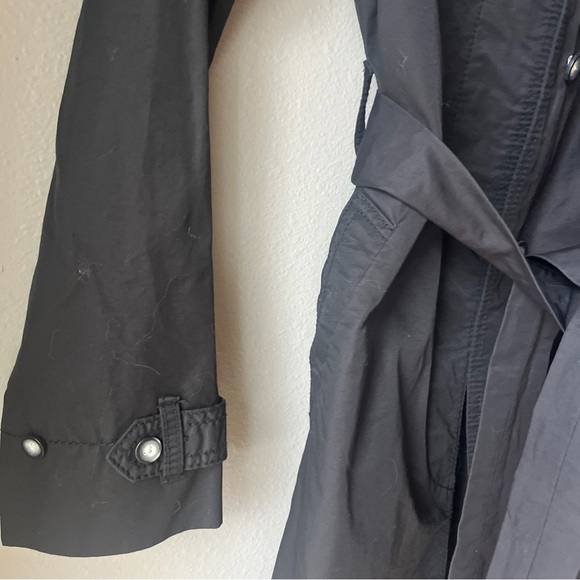 Gap Woman's Trench Coat -Sz M -Black -Classic -Preppy-Minimalist-Unlined - Picture 5 of 12
